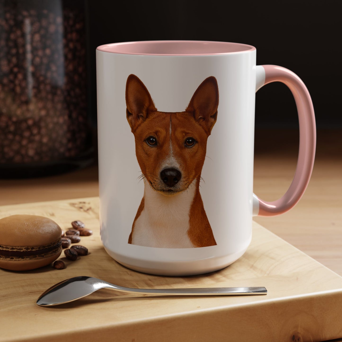 Basenji Head 2-Tone Coffee Mug