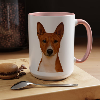 Basenji Head 2-Tone Coffee Mug