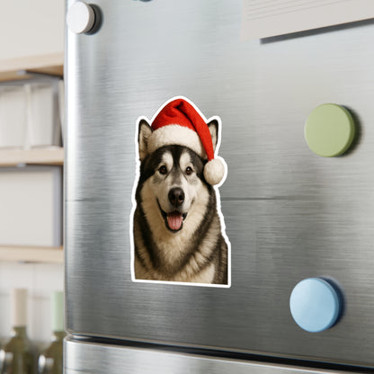 Santa Paws Malamute Vinyl Decal