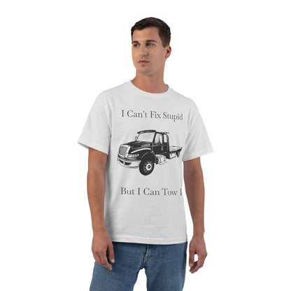 I Can't Fix Stupid Flatbed Men's Short-Sleeve Crewneck Tee