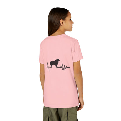 My Heart Beats For Newfies Youth Unisex Short Sleeve Crewneck Tee