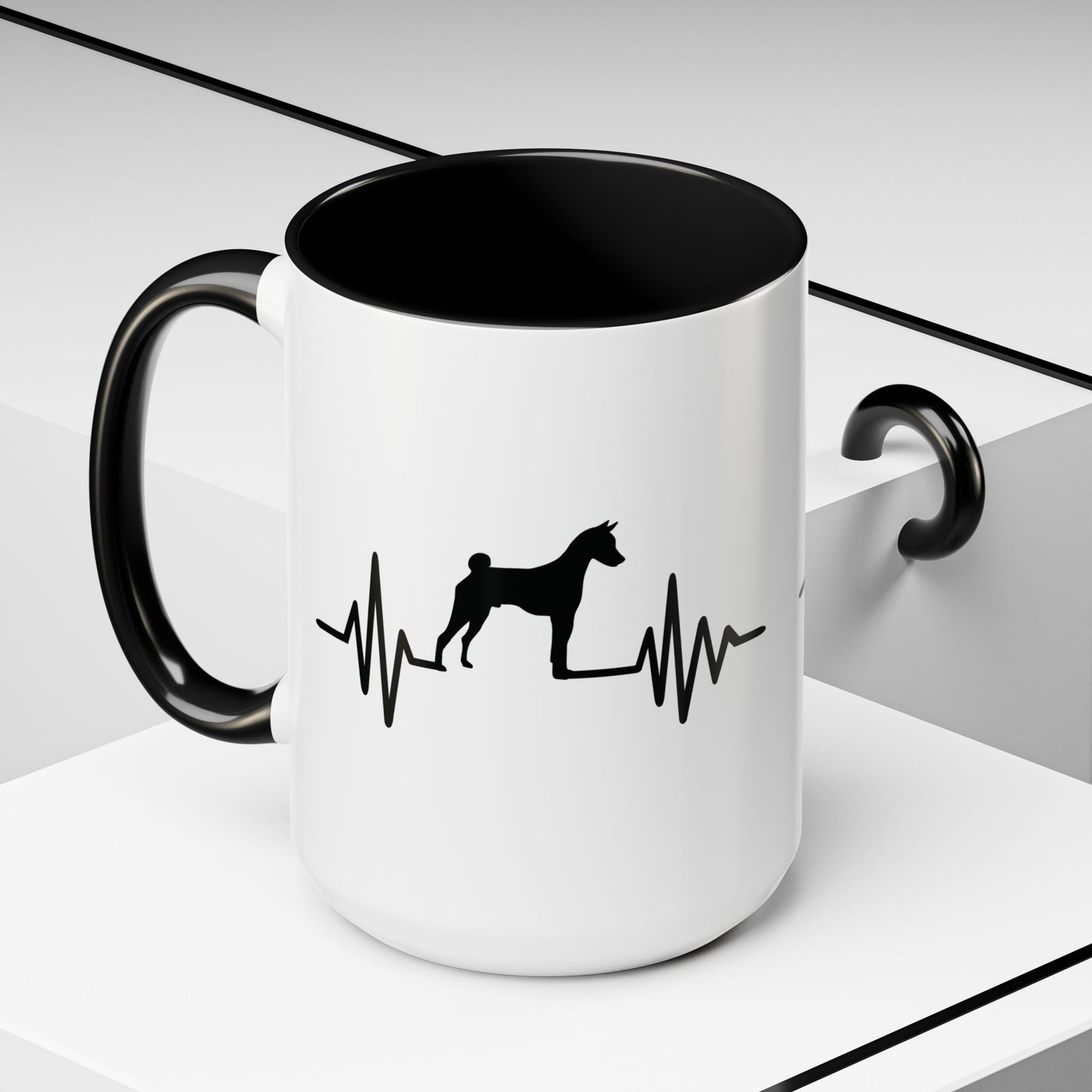 My Heart Beats For Basenjis 2-Tone Coffee Mug