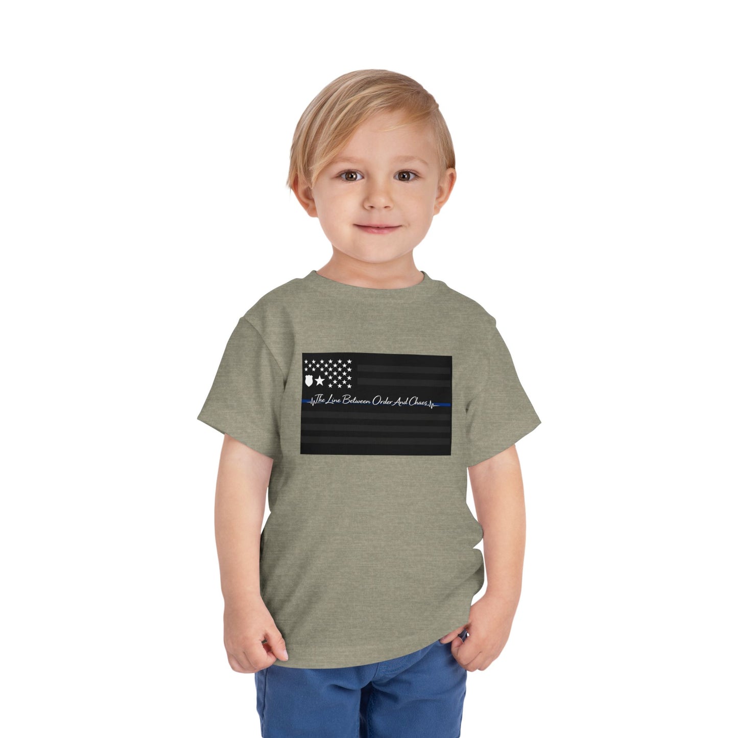 Thin Blue Line Toddler Unisex Short Sleeve Crewneck Tee