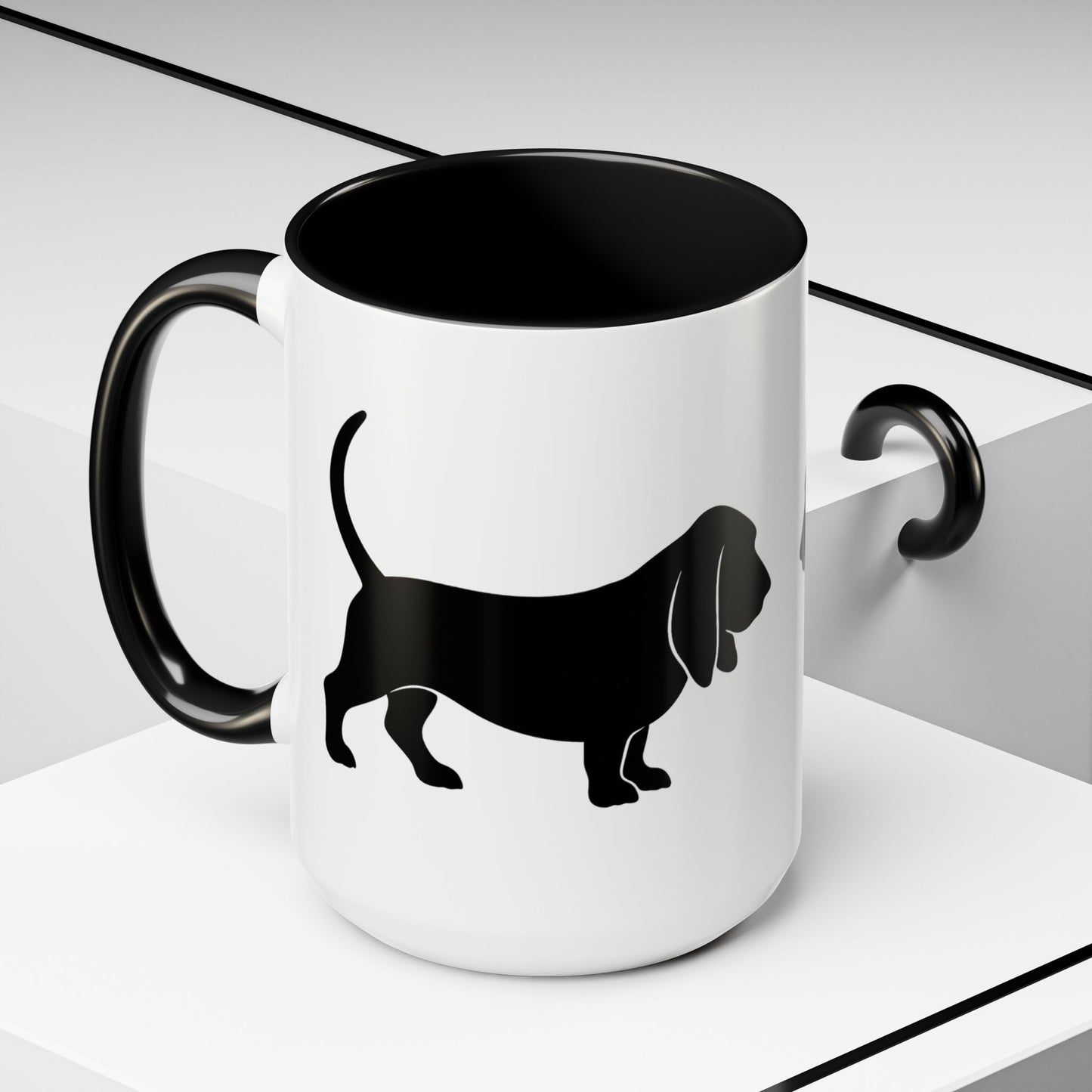 Basset Silhouette 2-Tone Coffee Mug