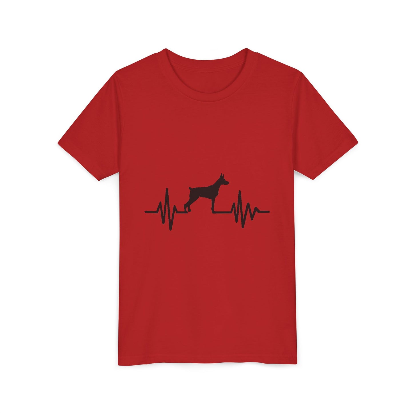 My Heart Beats For Dobermans Youth Unisex Short Sleeve Crewneck Tee
