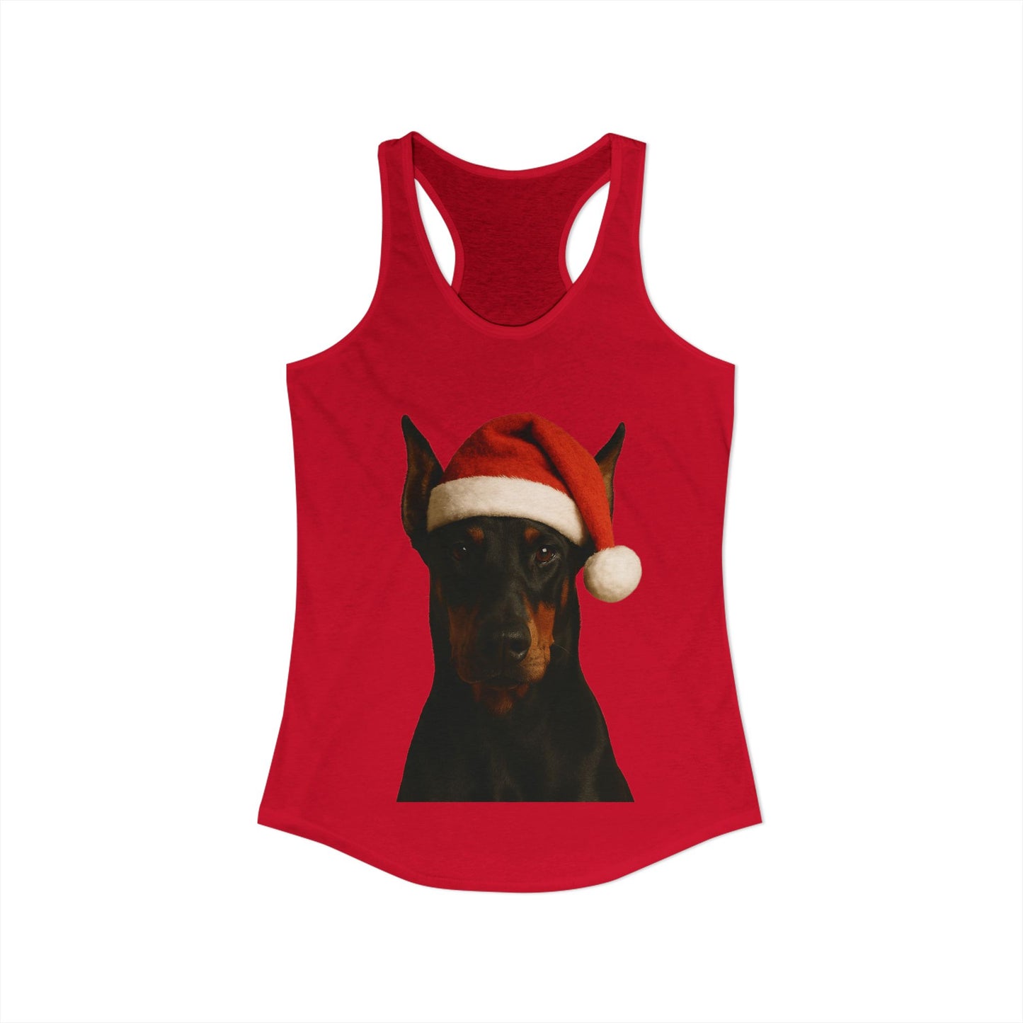 Santa Paws Doberman Women's Racerback Tank