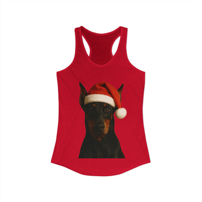 Santa Paws Doberman Women's Racerback Tank