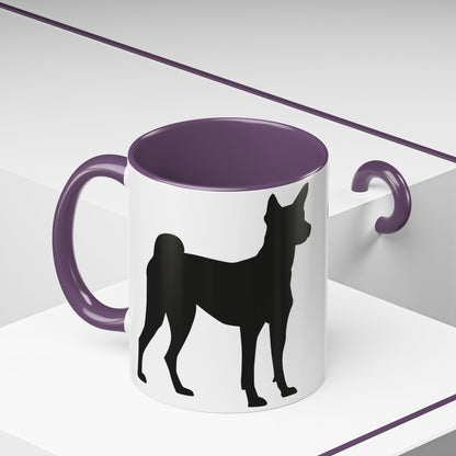 Basenji Silhouette 2-Tone Coffee Mug