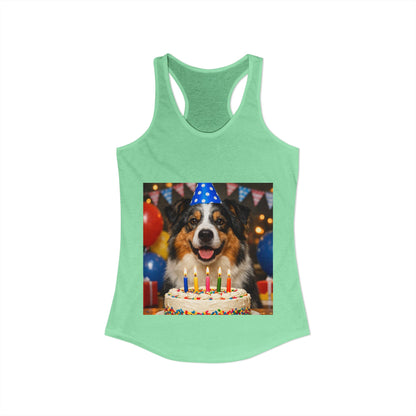 Birthday Buddy Aussie Women's Racerback Tank