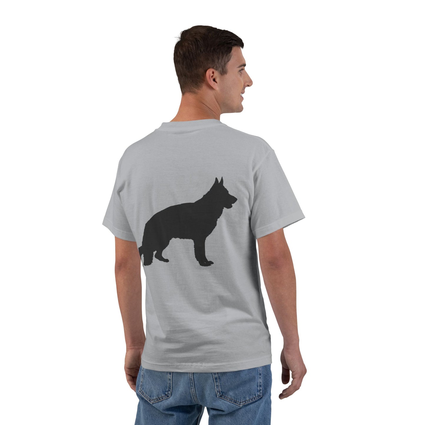 German Shepherd Silhouette Men's Short-Sleeve Crewneck Tee