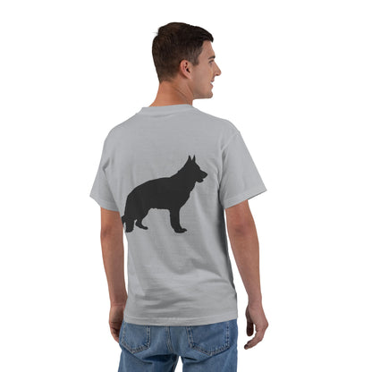 German Shepherd Silhouette Men's Short-Sleeve Crewneck Tee