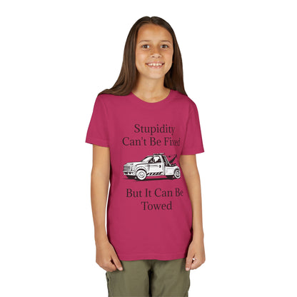 Stupidity Wheel Lift Tow Truck Youth Unisex Short Sleeve Crewneck Tee