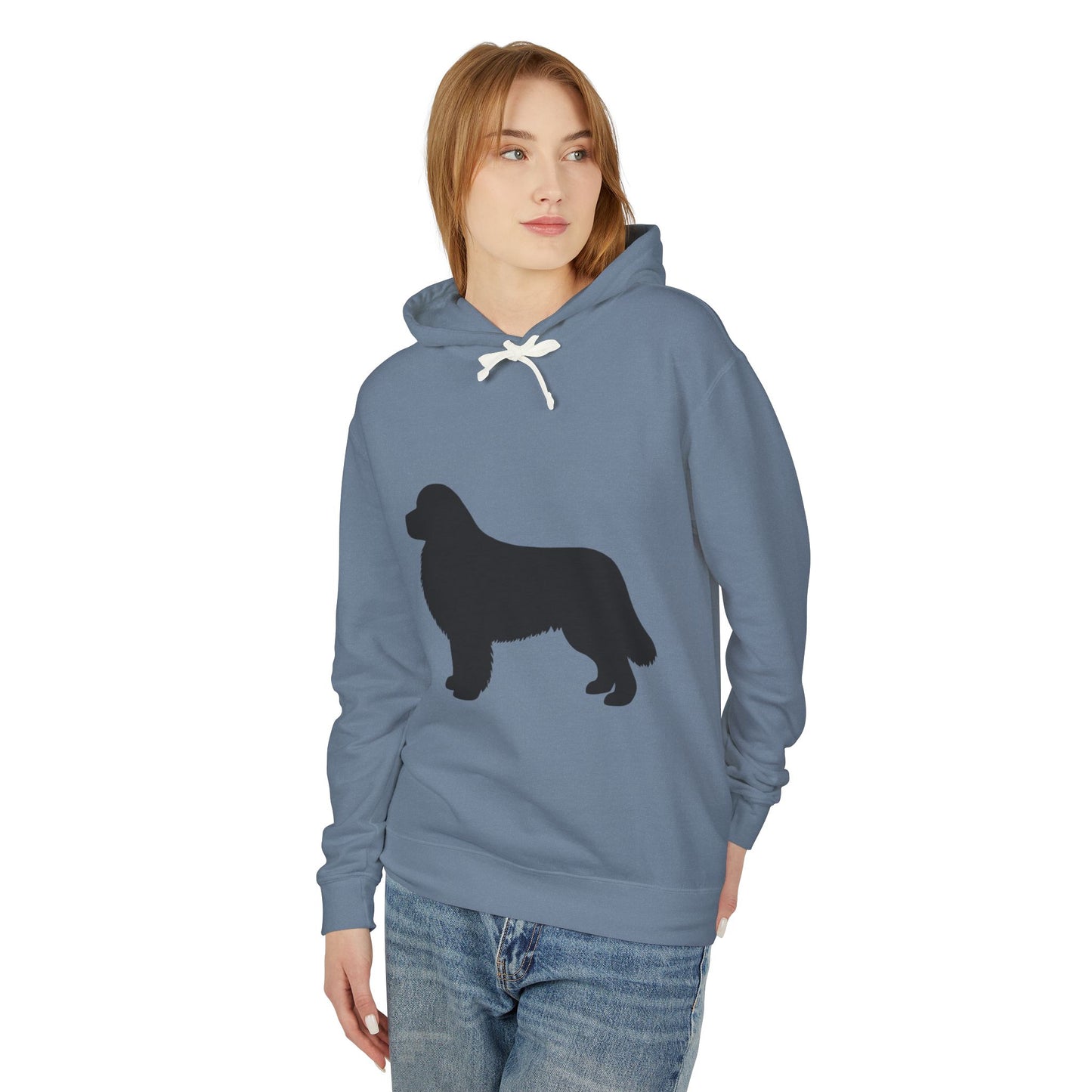 Newfie Silhouette Unisex Lightweight Hoodie