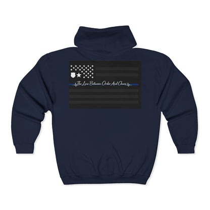 Thin Blue Line Unisex Full Zip Hoodie