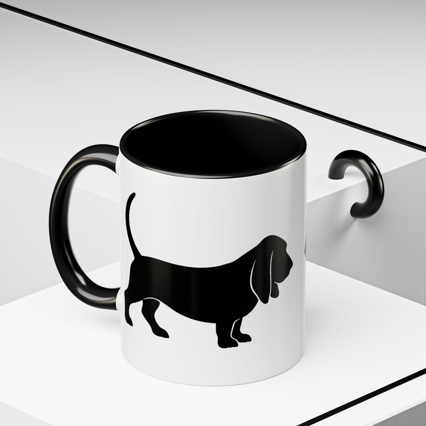 Basset Silhouette 2-Tone Coffee Mug