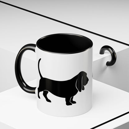 Basset Silhouette 2-Tone Coffee Mug