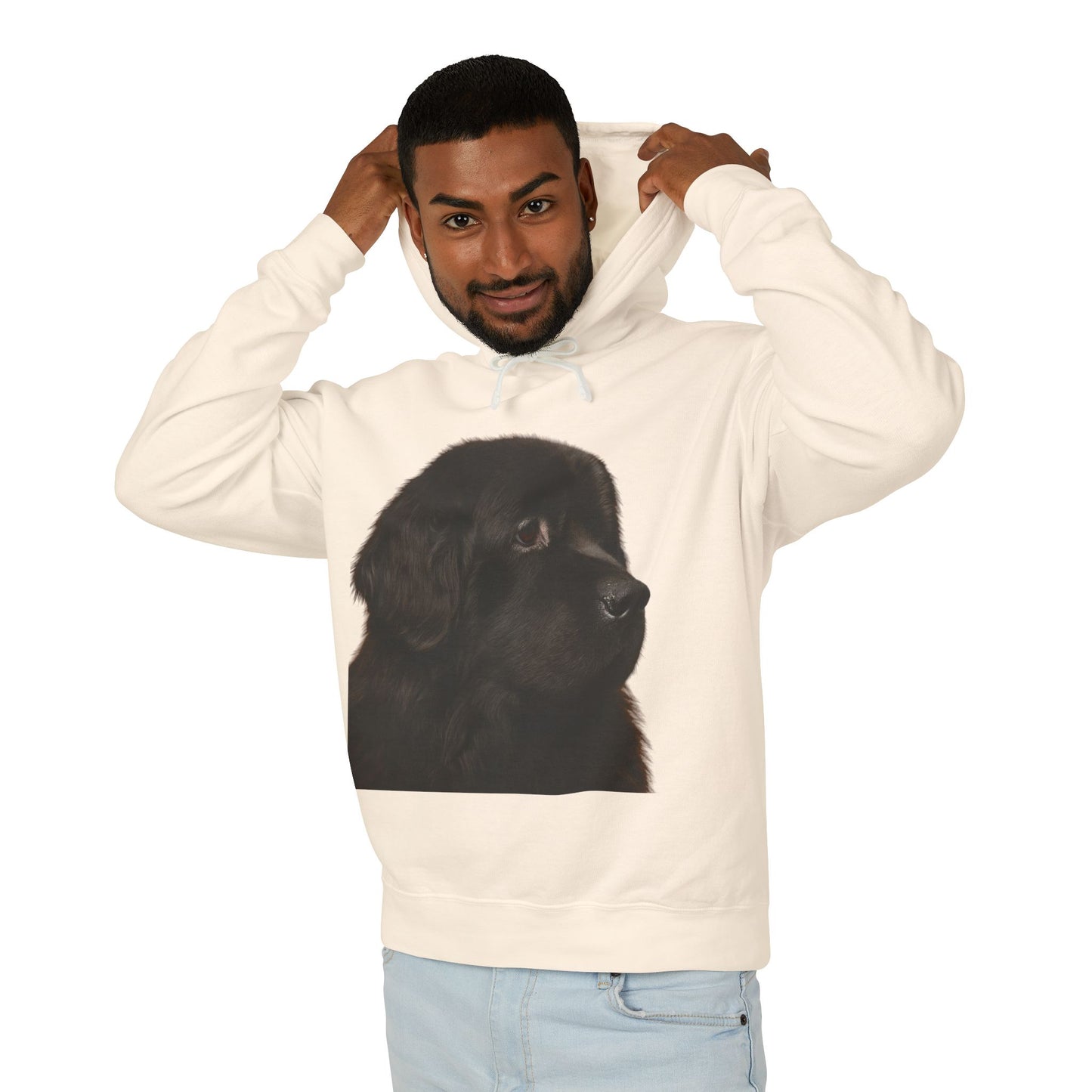 Newfie Head Unisex Lightweight Hoodie