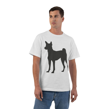 Basenji Silhouette Men's Short-Sleeve Crewneck Tee