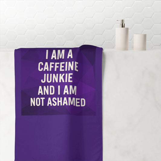 Caffeine Junkie Mink-Cotton  Beach Towel