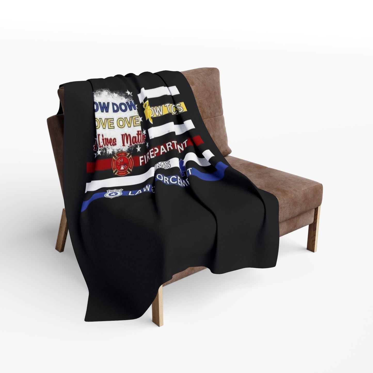 Slow Down Move Over Flag Arctic Fleece Blanket