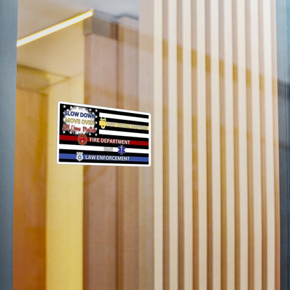 Slow Down Move Over Flag Vinyl Decal