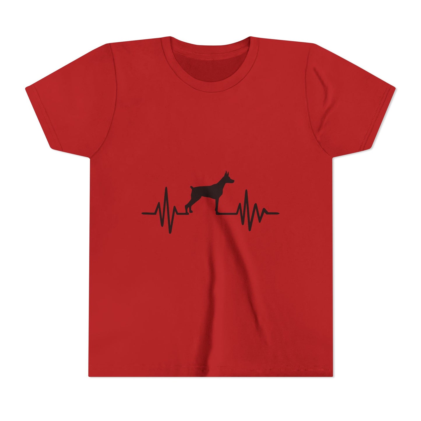 My Heart Beats For Dobermans Youth Unisex Short Sleeve Crewneck Tee