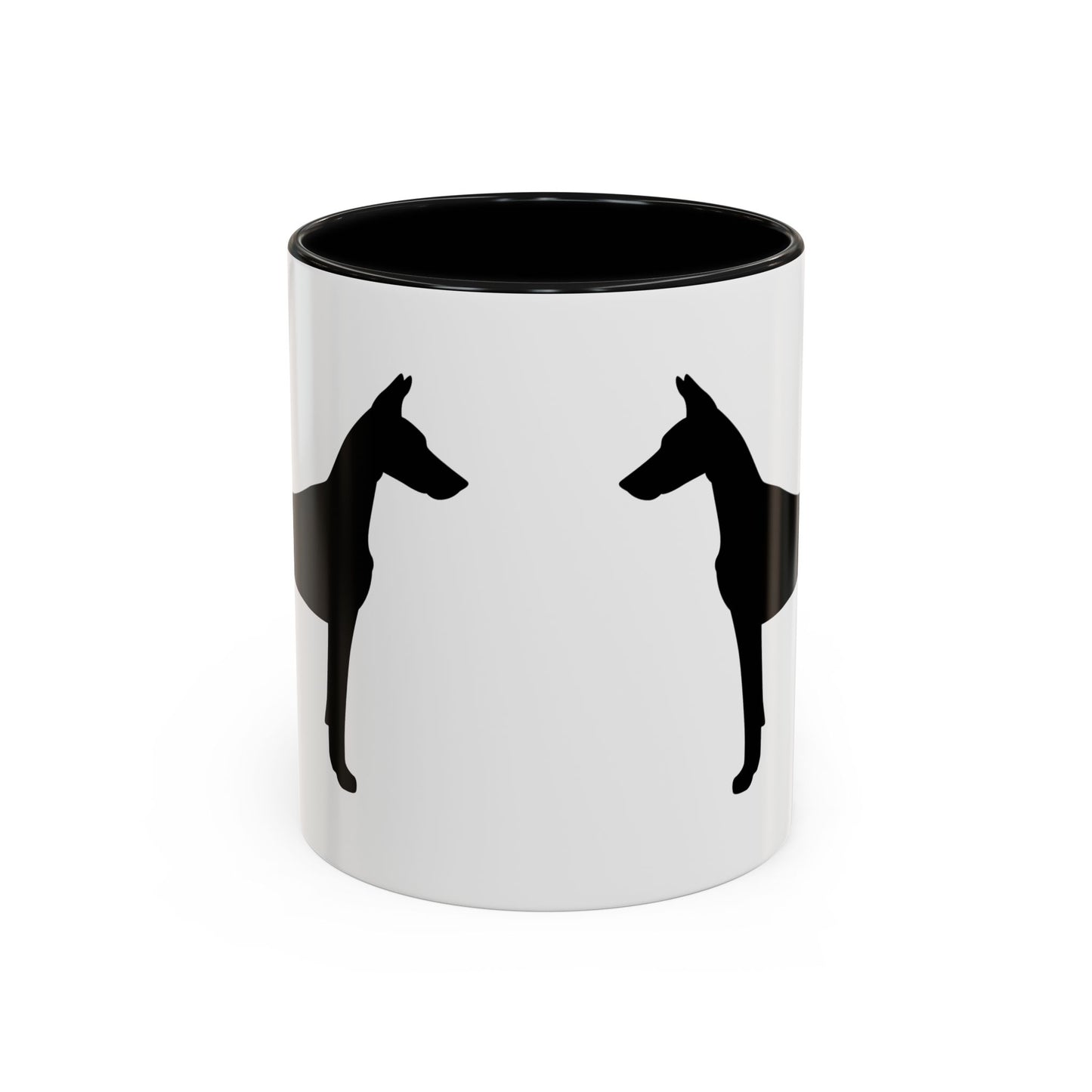 Doberman Silhouette 2-Tone Coffee Mug