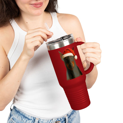 Santa Paws Doberman Insulated Travel Mug
