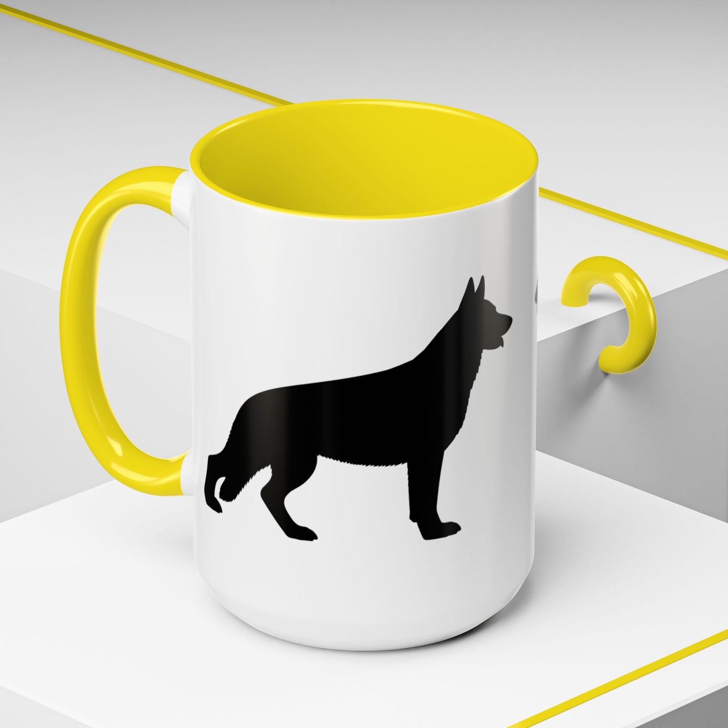German Shepherd Silhouette 2-Tone Coffee Mug