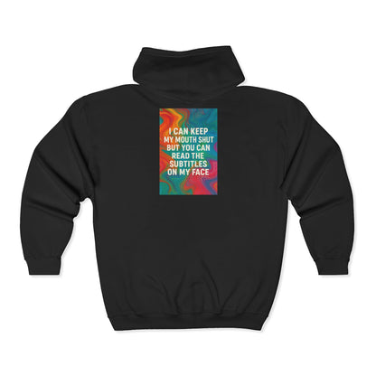 Subtitles Unisex Full Zip Hoodie