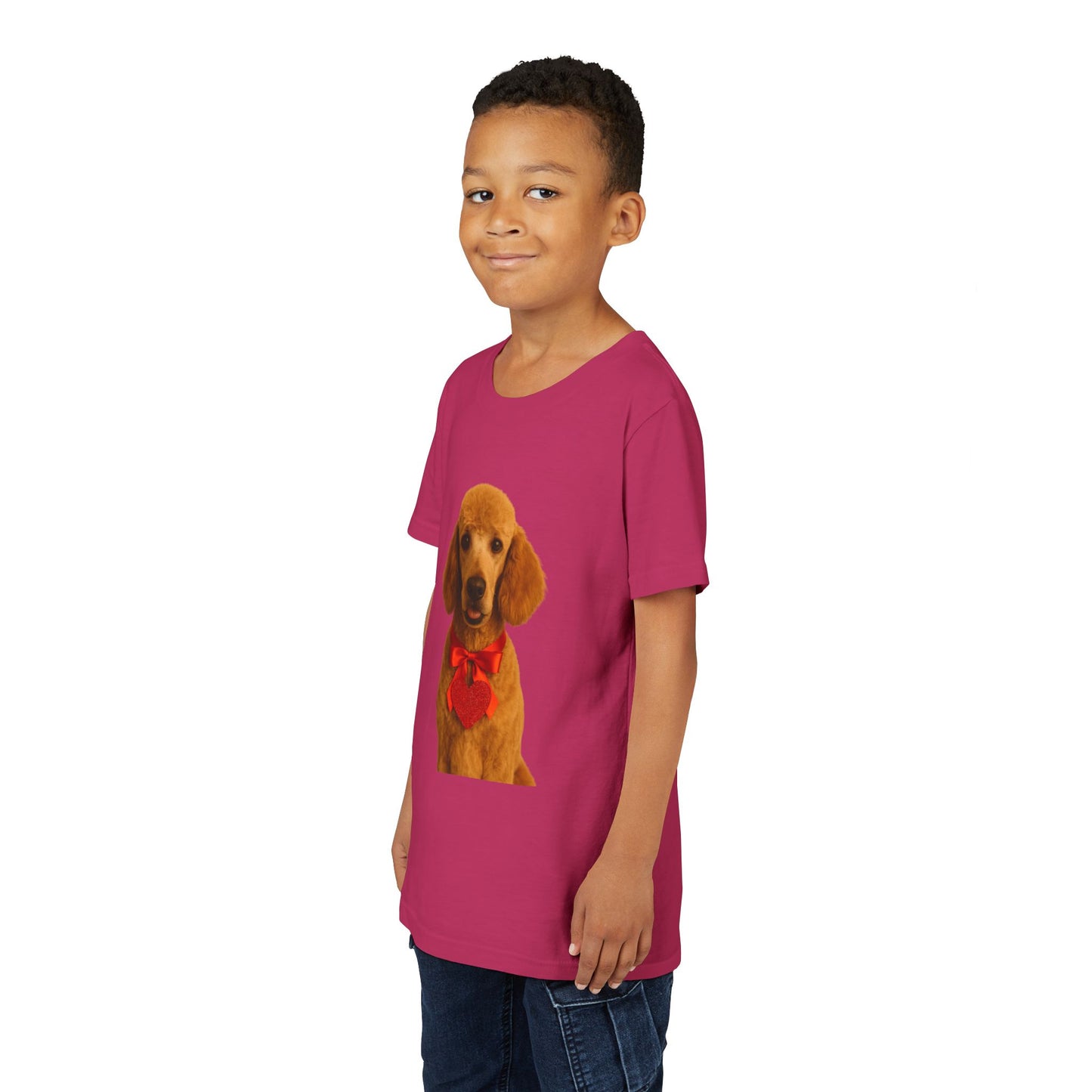 Cupid's Companion Poodle Youth Unisex Short Sleeve Crewneck Tee