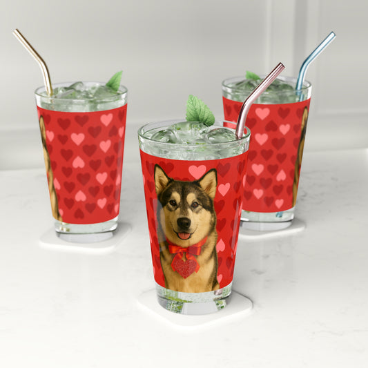 Cupid's Companion Malamute Drinking Glass