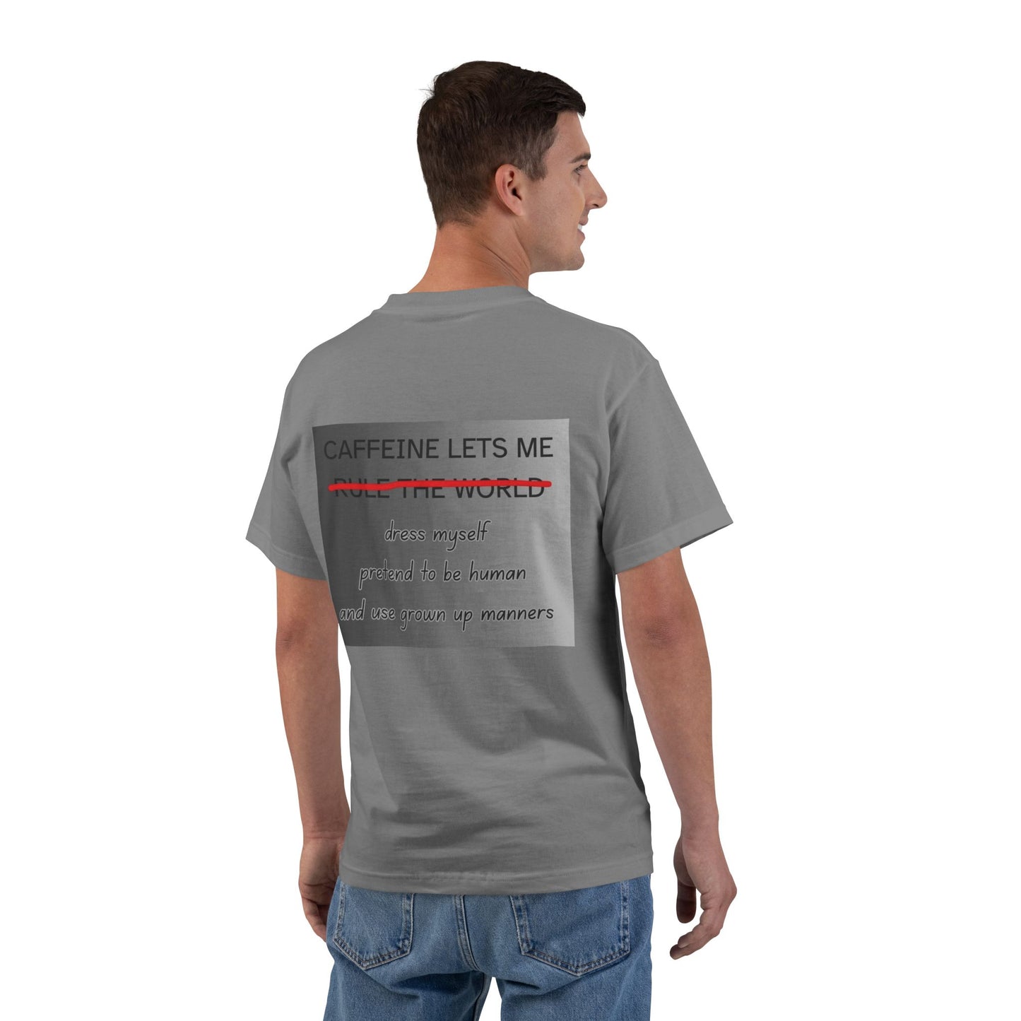 Caffeine Lets Me Men's Short-Sleeve Crewneck Tee