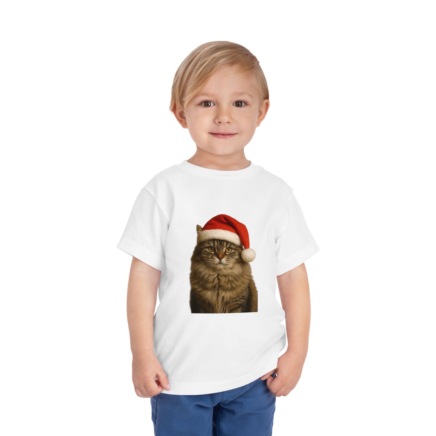 Santa Paws Cat Toddler Unisex Short Sleeve Crewneck Tee