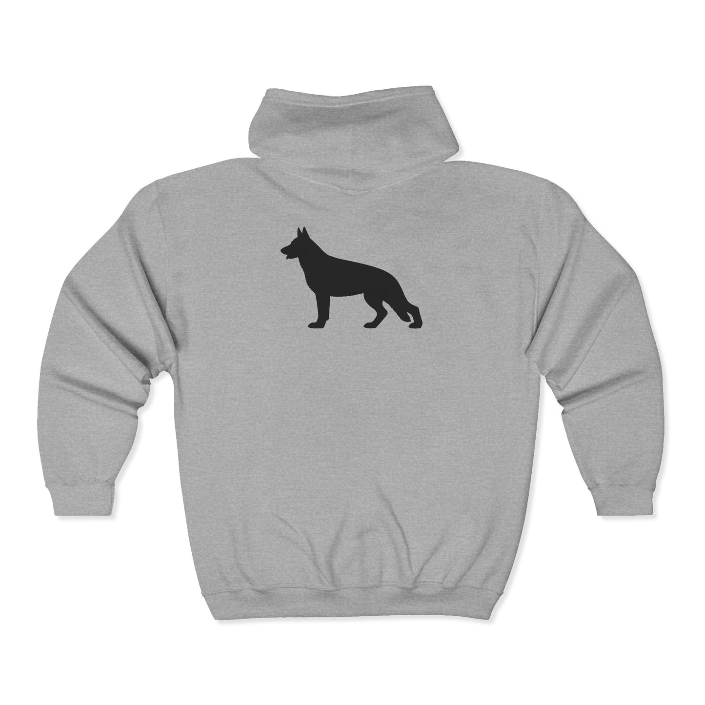 German Shepherd Silhouette Unisex Full Zip Hoodie