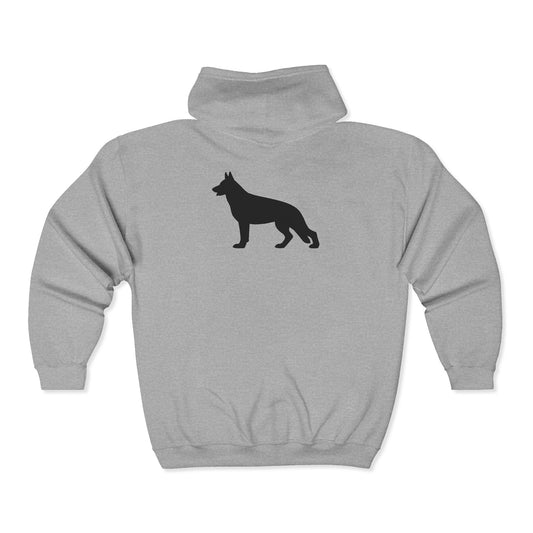 German Shepherd Silhouette Unisex Full Zip Hoodie