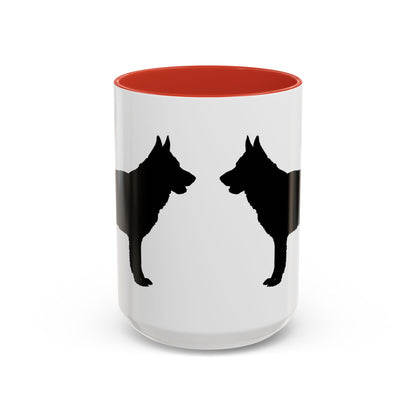 German Shepherd Silhouette 2-Tone Coffee Mug