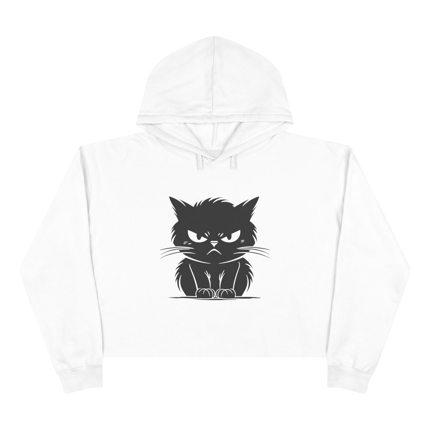 Angry Cat Women's Crop Hoodie