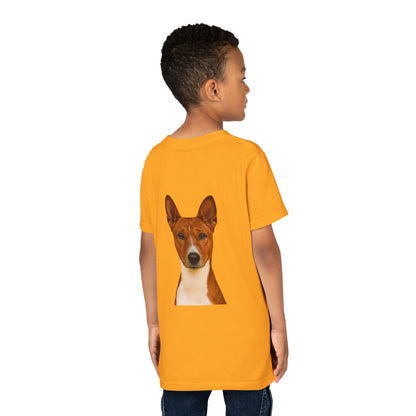 Basenji Head Youth Unisex Short Sleeve Crewneck Tee