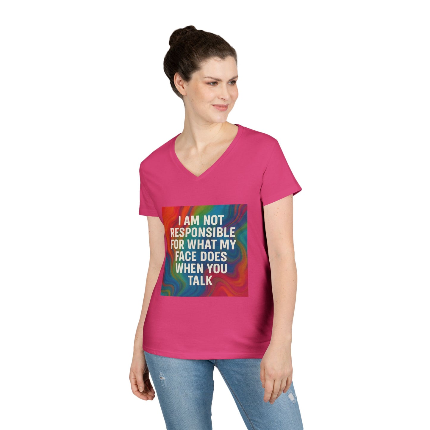 When You Talk Women's V-Neck T-Shirt
