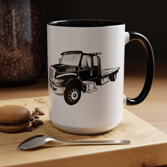 Flatbed Tow Truck 2-Tone Coffee Mug