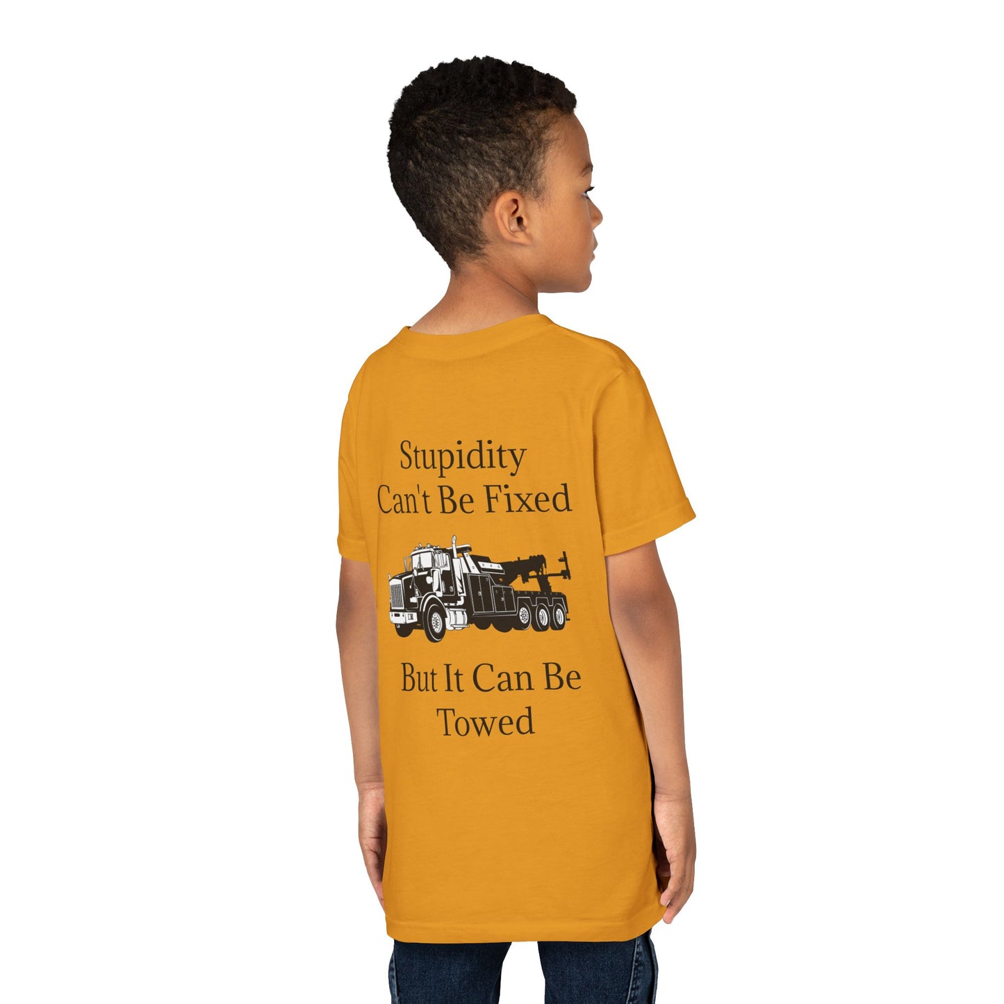 Stupidity Heavy Tow Truck Youth Unisex Short Sleeve Crewneck Tee