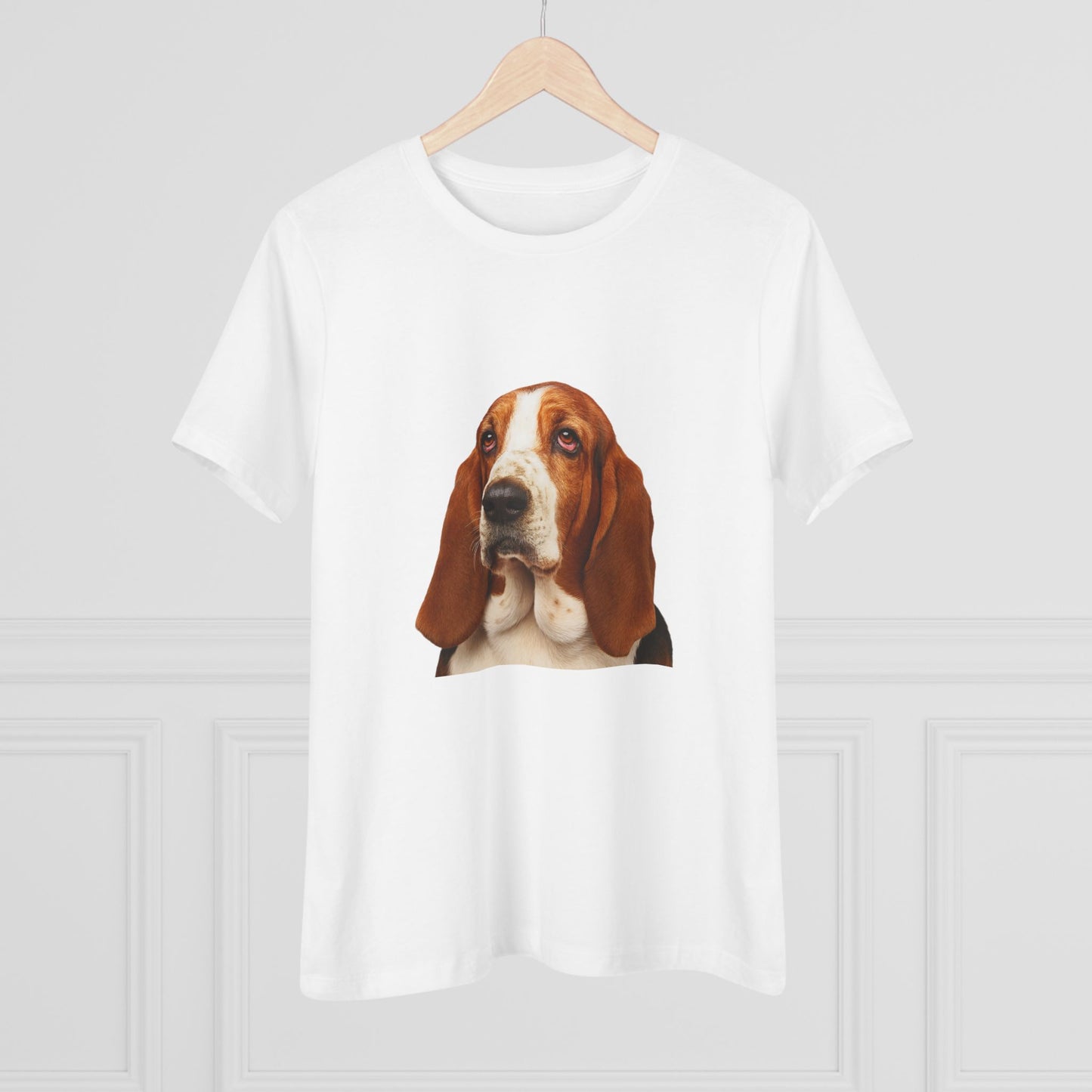 Basset Head Women's Short Sleeve Crewneck Tee