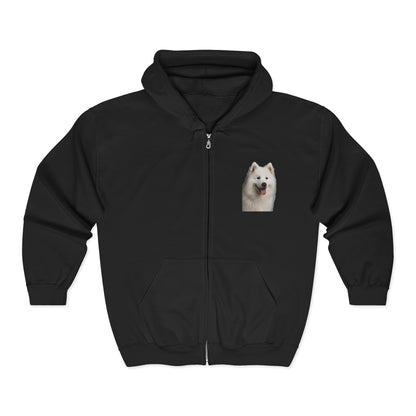 Samoyed Head Unisex Full Zip Hoodie