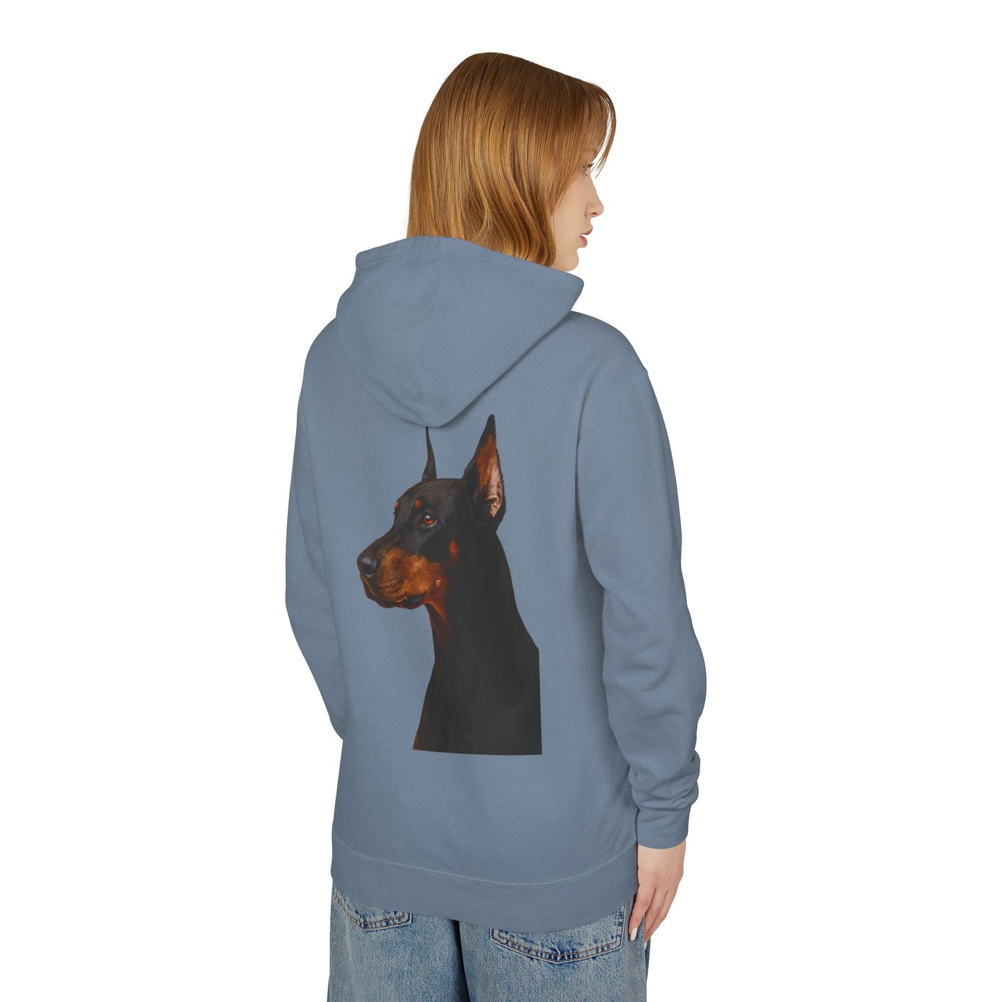 Doberman Head Unisex Lightweight Hoodie