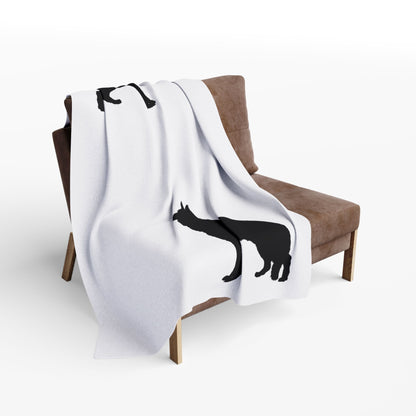 German Shepherd Silhouette Arctic Fleece Blanket