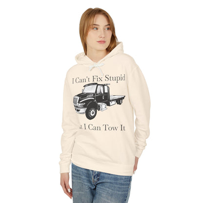 I Can't Fix Stupid Flatbed Tow Truck Unisex Lightweight Hoodie