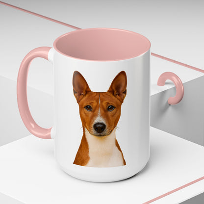Basenji Head 2-Tone Coffee Mug