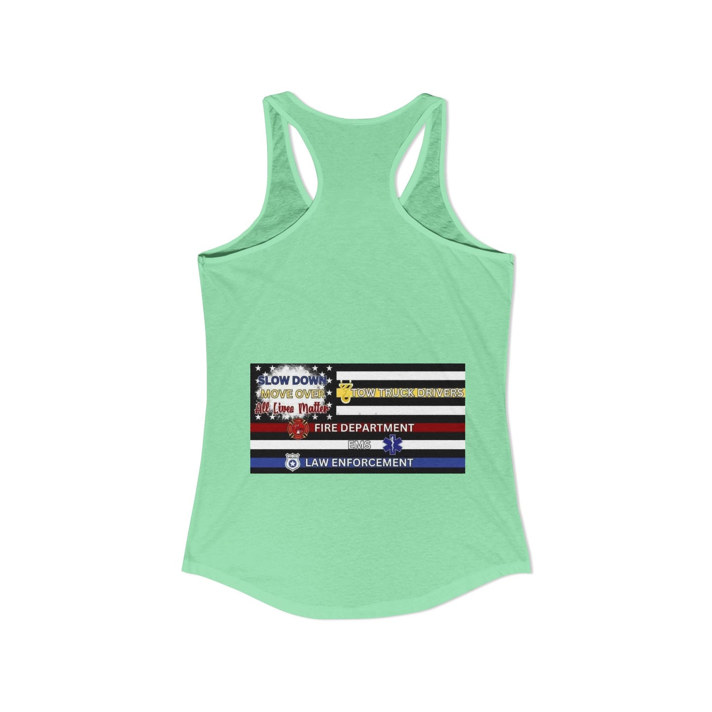 Slow Down Move Over Flag Women's Racerback Tank