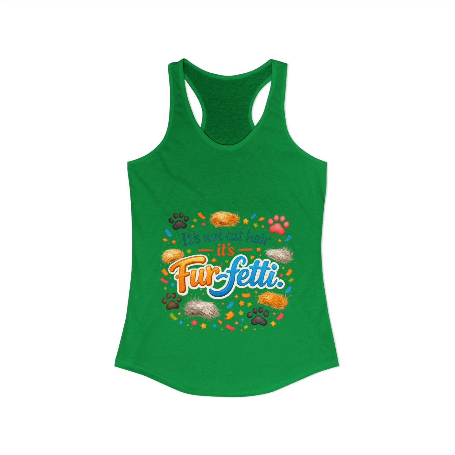 Fur-Fetti Cat Women's Racerback Tank